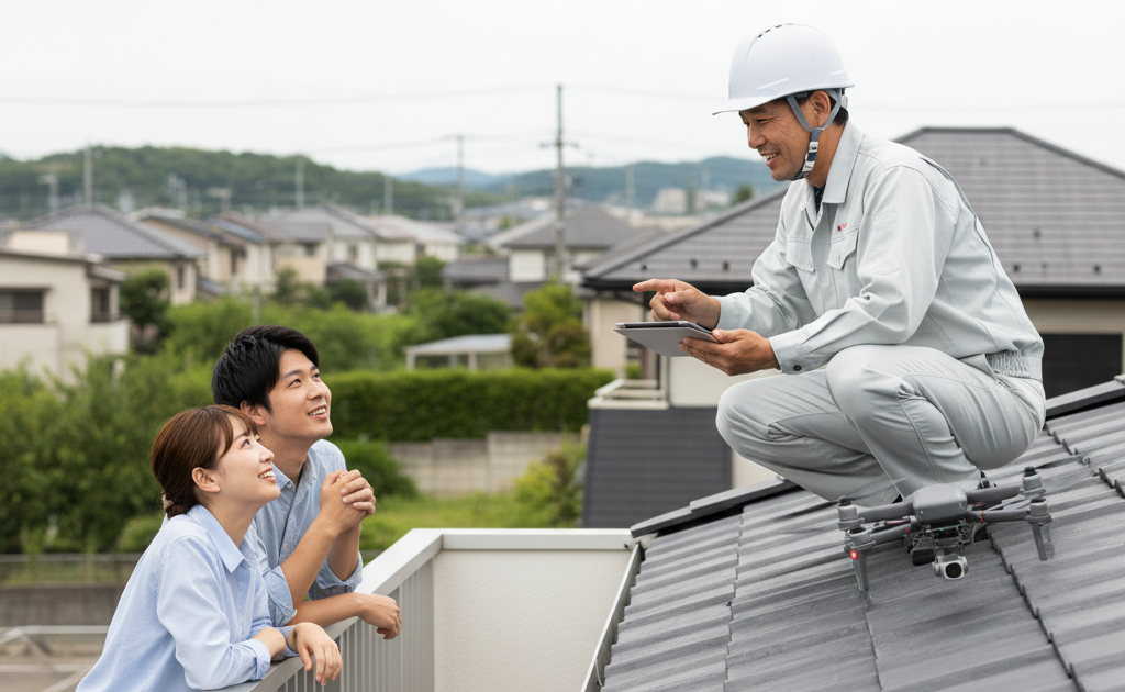 屋根点検の様子（信頼できる屋根修理の比較と相場ガイド）
