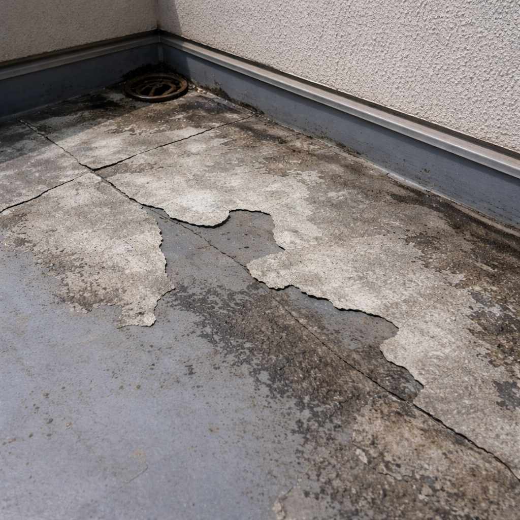 ベランダ・バルコニー防水切れによる雨漏り