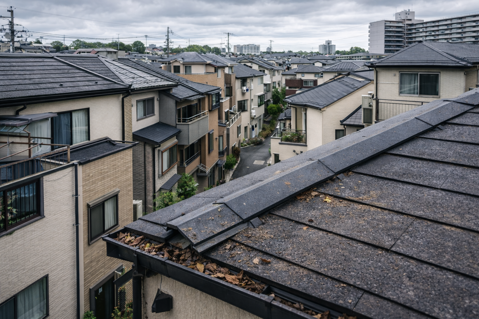 練馬・豊玉・中村の住宅密集地エリアの屋根