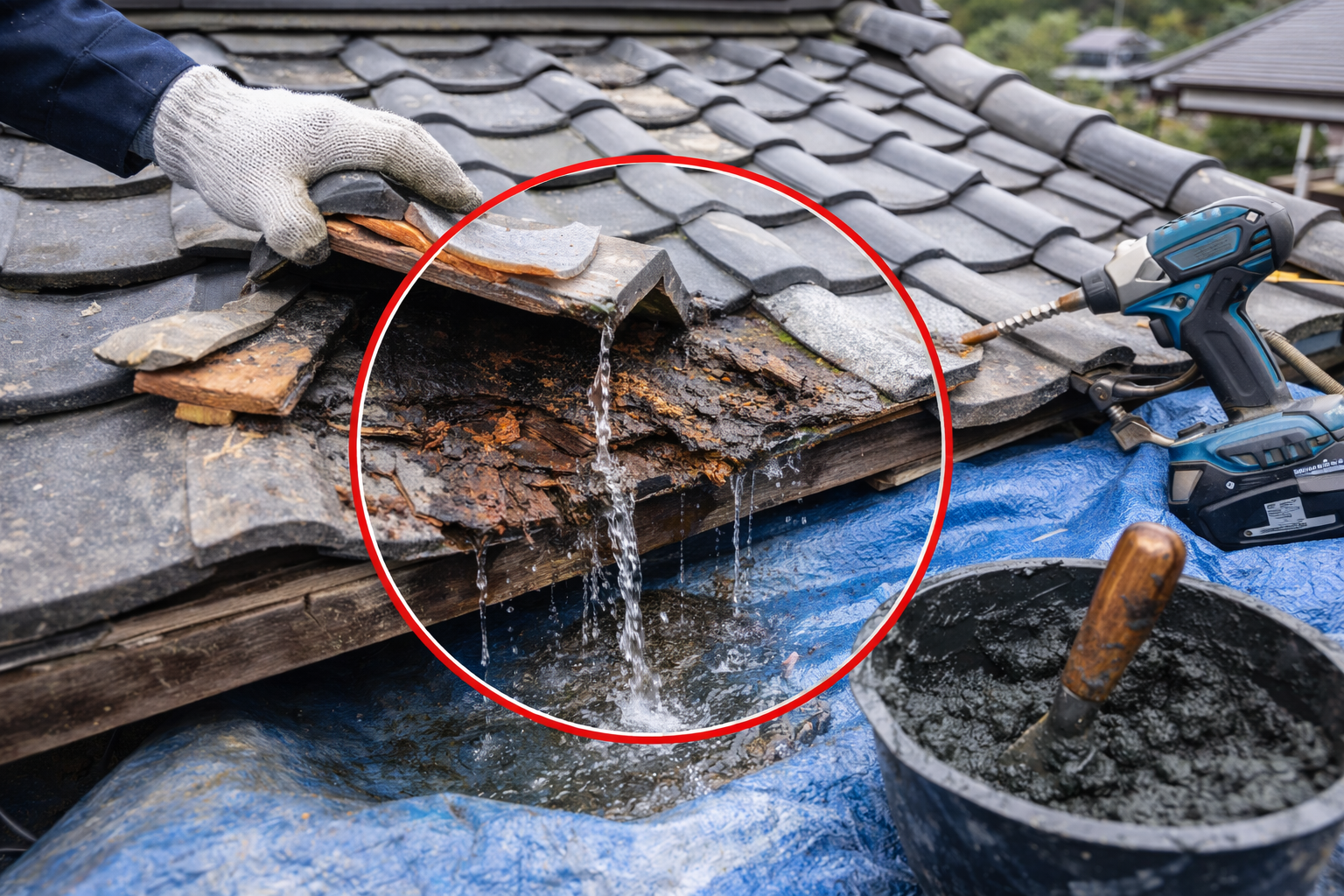 天井のシミ・クロスのはがれ